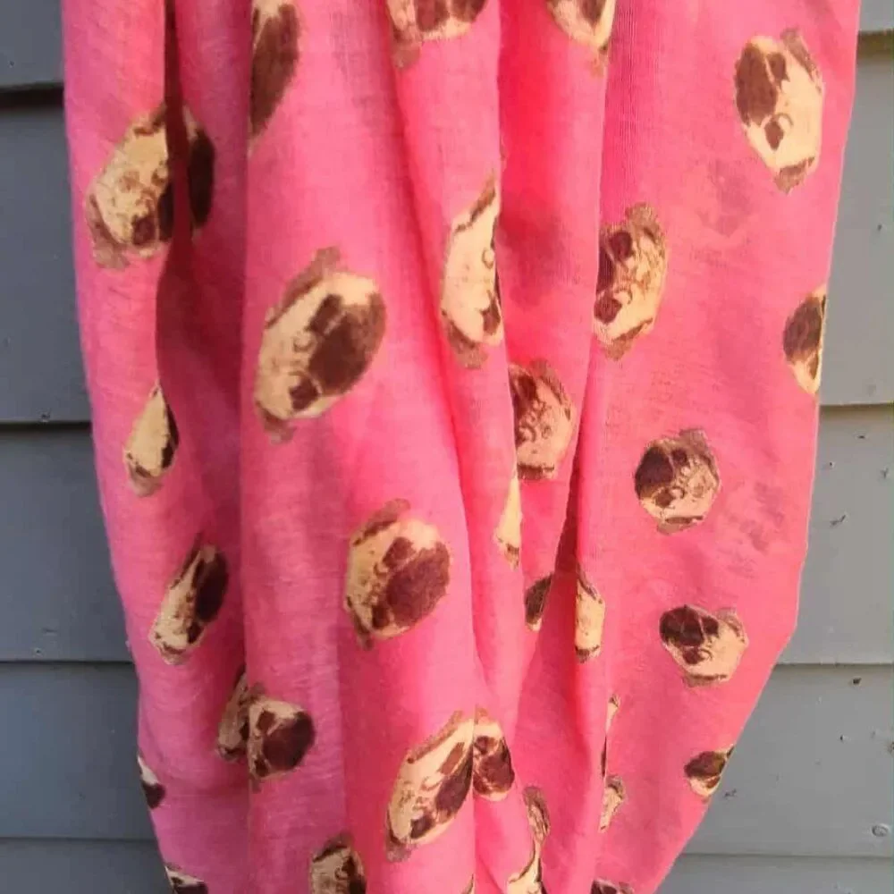 Pink Brown Infinity Scarf 100% Polyester